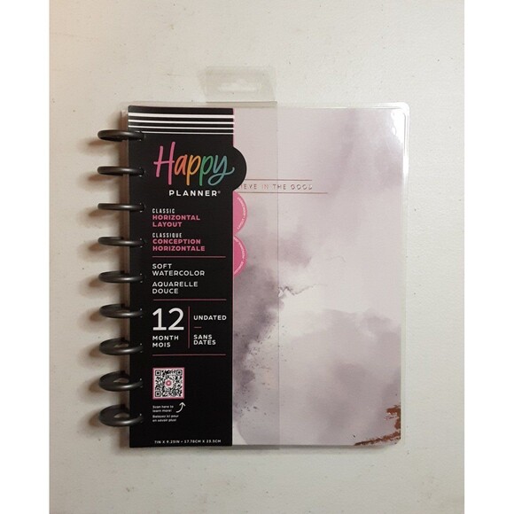 Happy Planner 12-Month Undated Classic Planner-Soft Watercolor - Picture 1 of 2